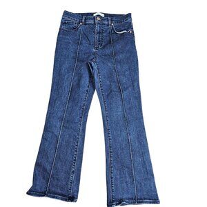 LOFT The Kick Crop Jeans Womens 4P Blue Med Wash Mid Rise Stretch Denim Slim